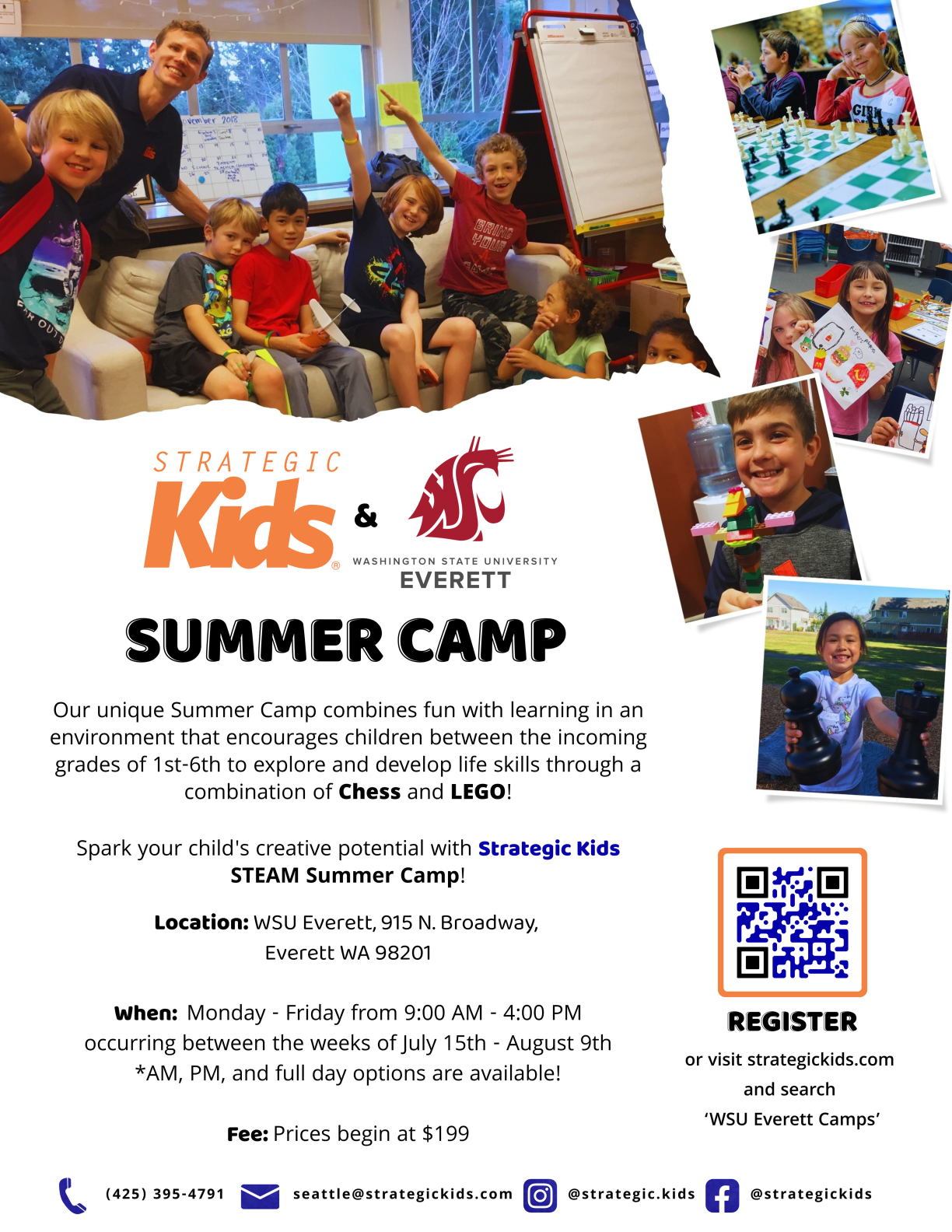 Everett Chess + LEGO Summer combo camps at WSU Everett 2024 (Washington