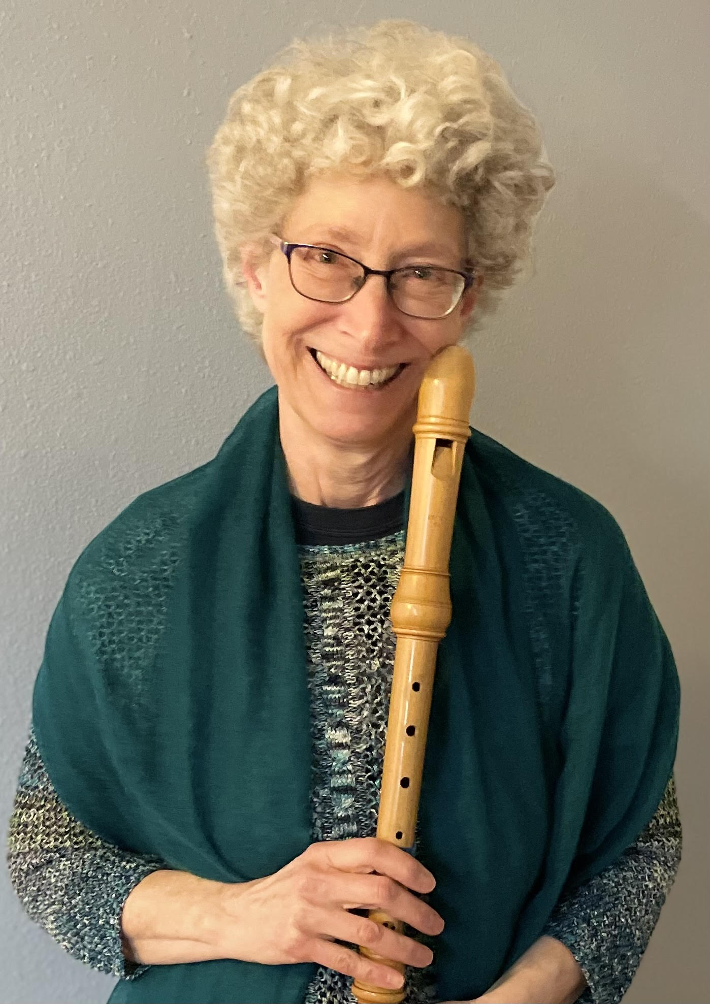 An image of Swallow Hill instructor Miriam Rosenblum holding a recorder.