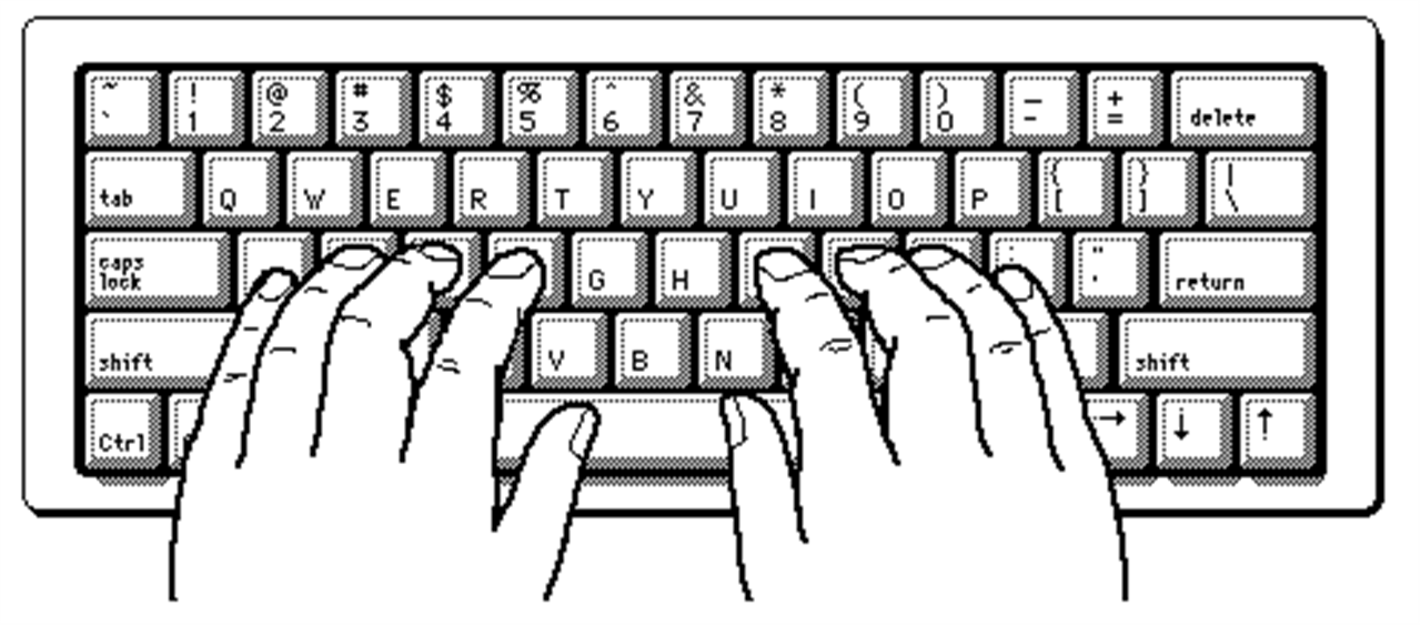 qwerty keyboard typing fingers