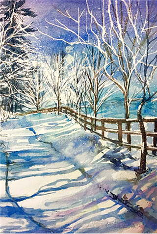 The Winter Landscape in Watercolor